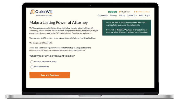 Online lastiog power of attorney application